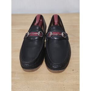 Vintage Gucci Horsebit Loafers Men Black Leather 10 D Dress Shoe Italy Slip On
